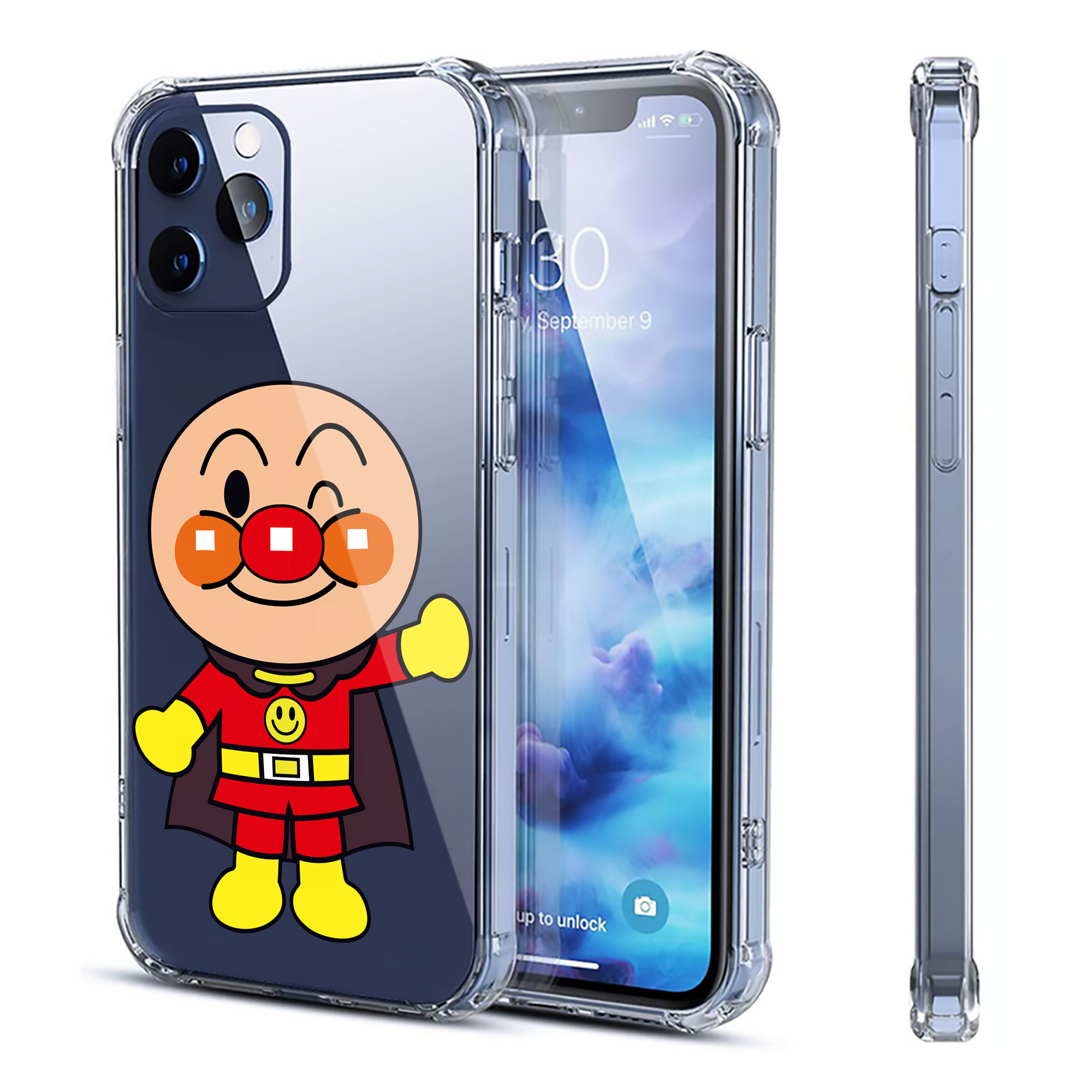 （画像用） アンパンマン Anpanman 【iPhone 12シリーズ対応】透明スマホケース（クリアソフトケース）